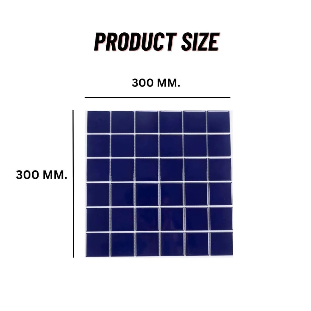 โมเสค TIMELESS TILES รุ่น CLASSIC SQUARE 48 ขนาด 30X30 ซม. สีน้ำเงิน ผิวเงา GLOSS MIDNIGHT BLUE โมเสคเซรามิกทรงสี่เหลี่ยมจัตุรัส